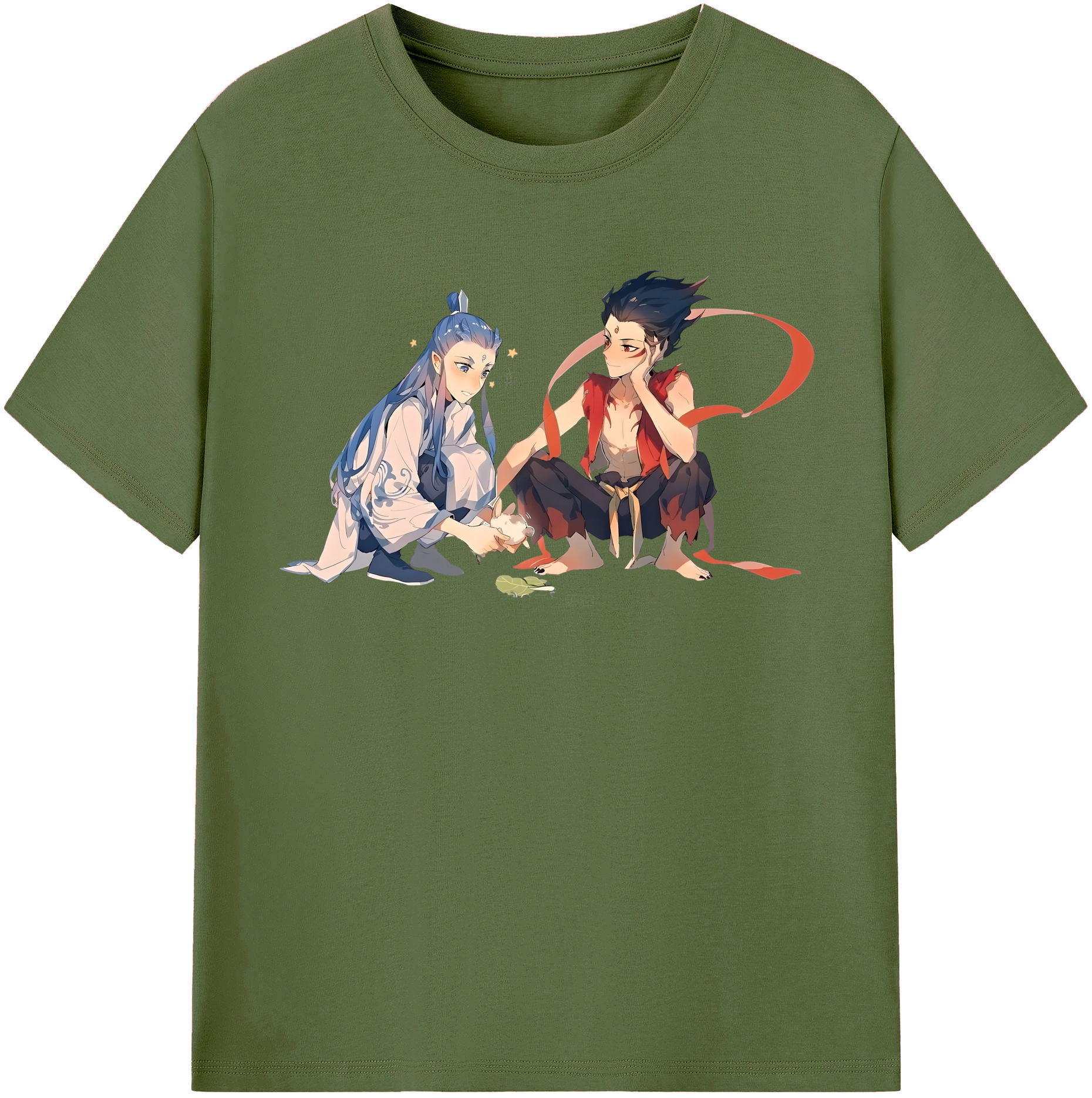 （画像用） Ne Zha 2 ナタ 魔童の大暴れ 綿100％半袖Tシャツ（フロントプリント）
